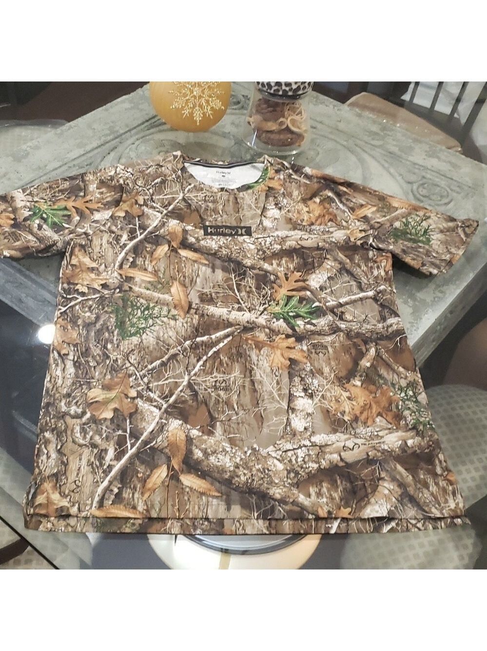 HURLEY Mens Men's Quick Dry Realtree Short Sleeve Shirt medium new